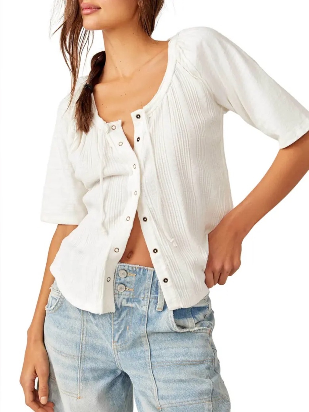 Free People Daisy Snap-Up Top